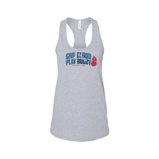 Give Blood Play Rugby Racerback Tank