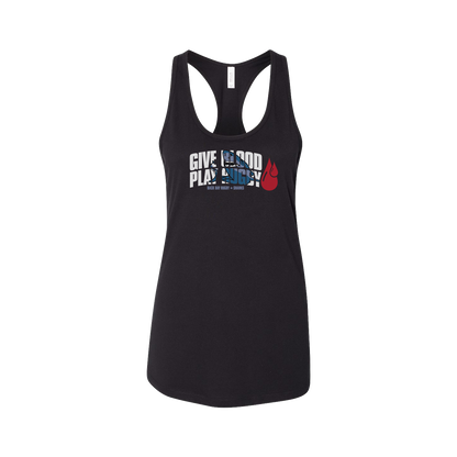 Give Blood Play Rugby Racerback Tank