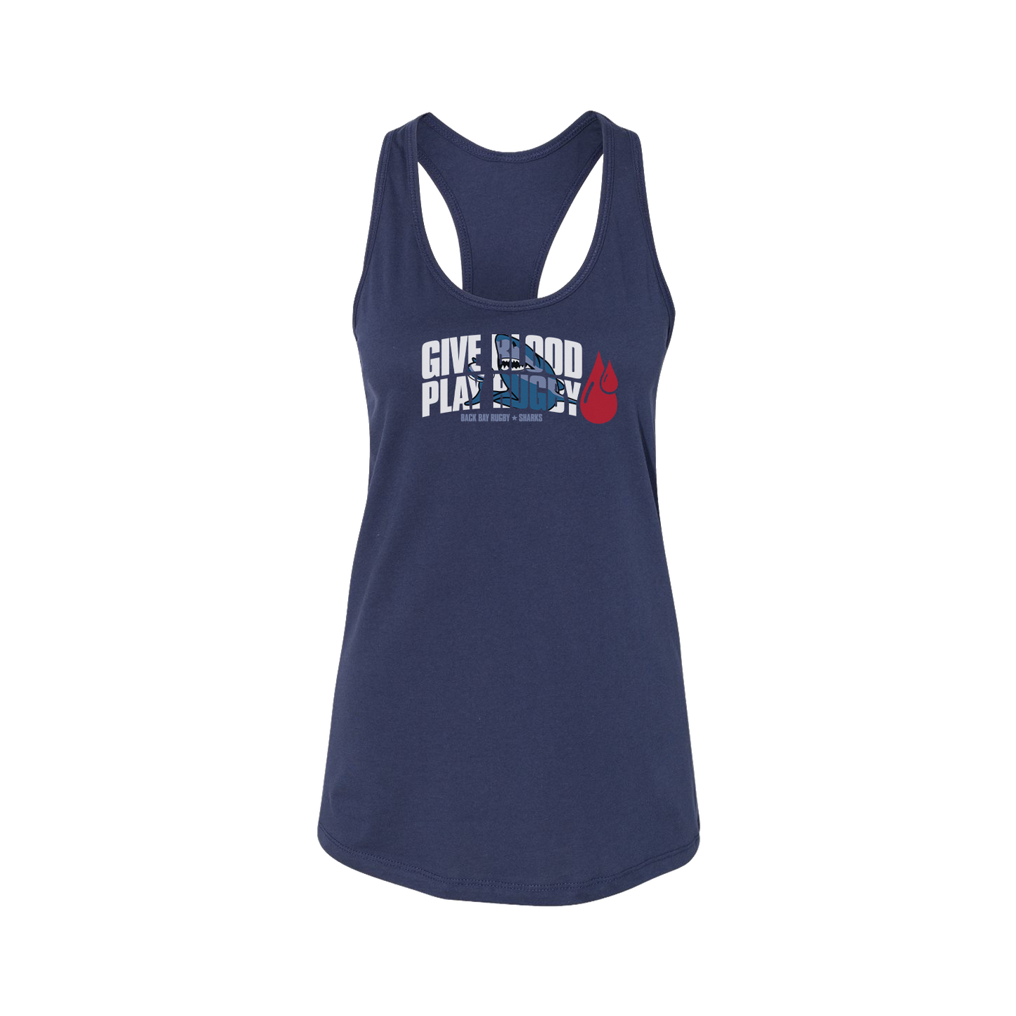 Give Blood Play Rugby Racerback Tank
