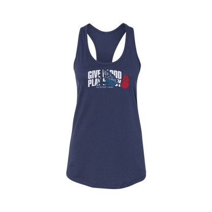 Give Blood Play Rugby Racerback Tank