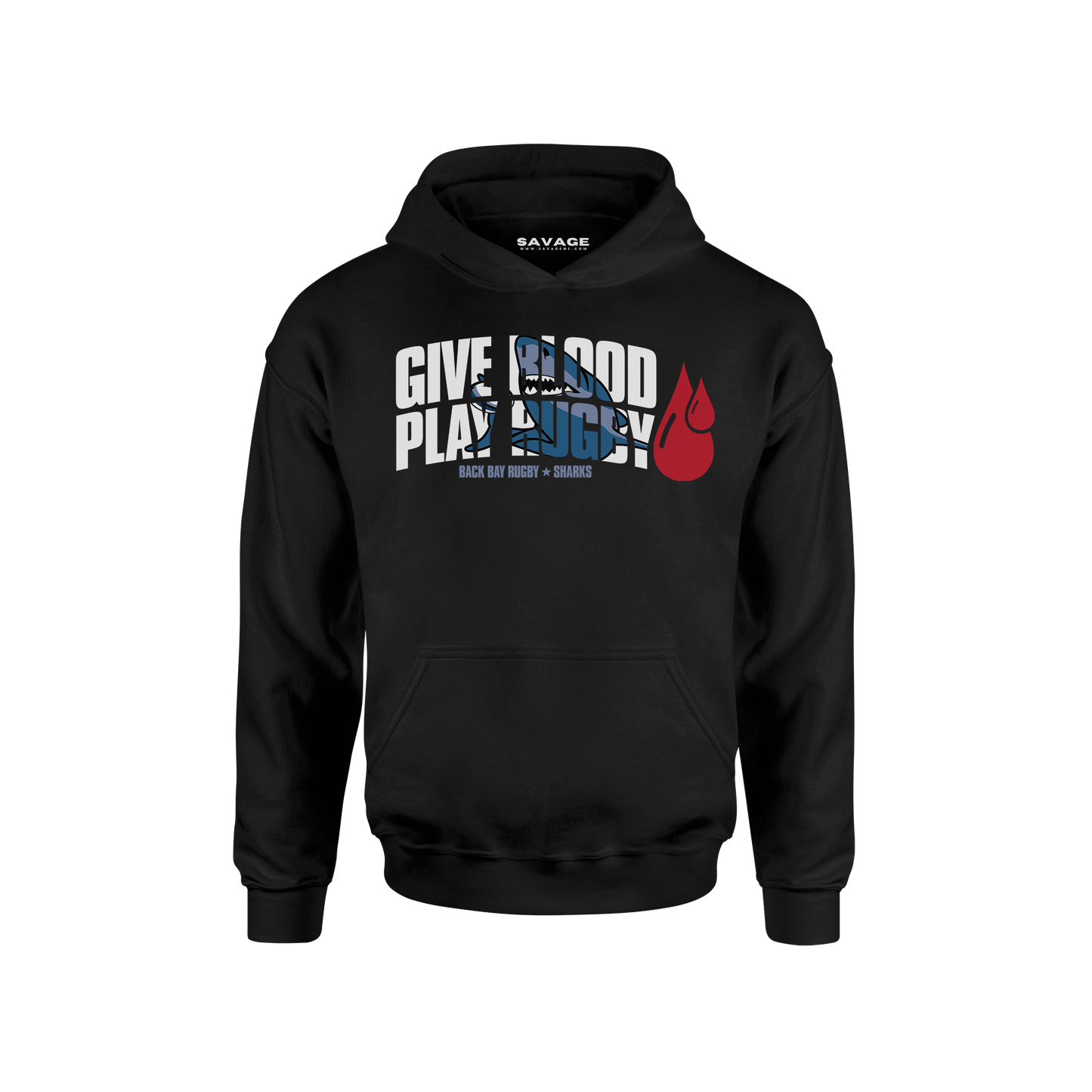 Give Blood Play Rugby Hoodie