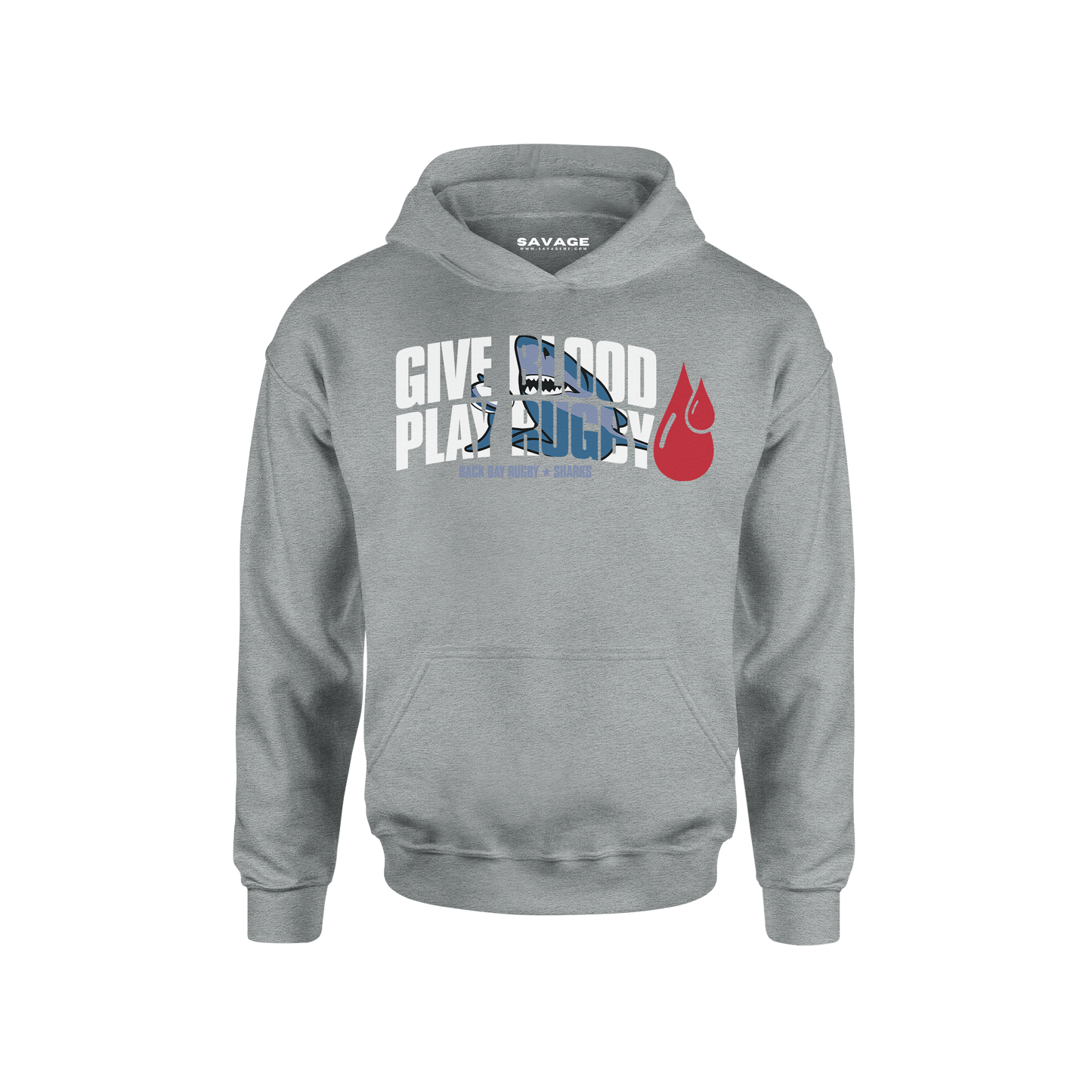 Give Blood Play Rugby Hoodie