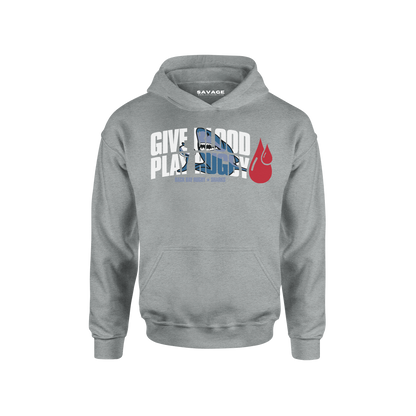 Give Blood Play Rugby Hoodie