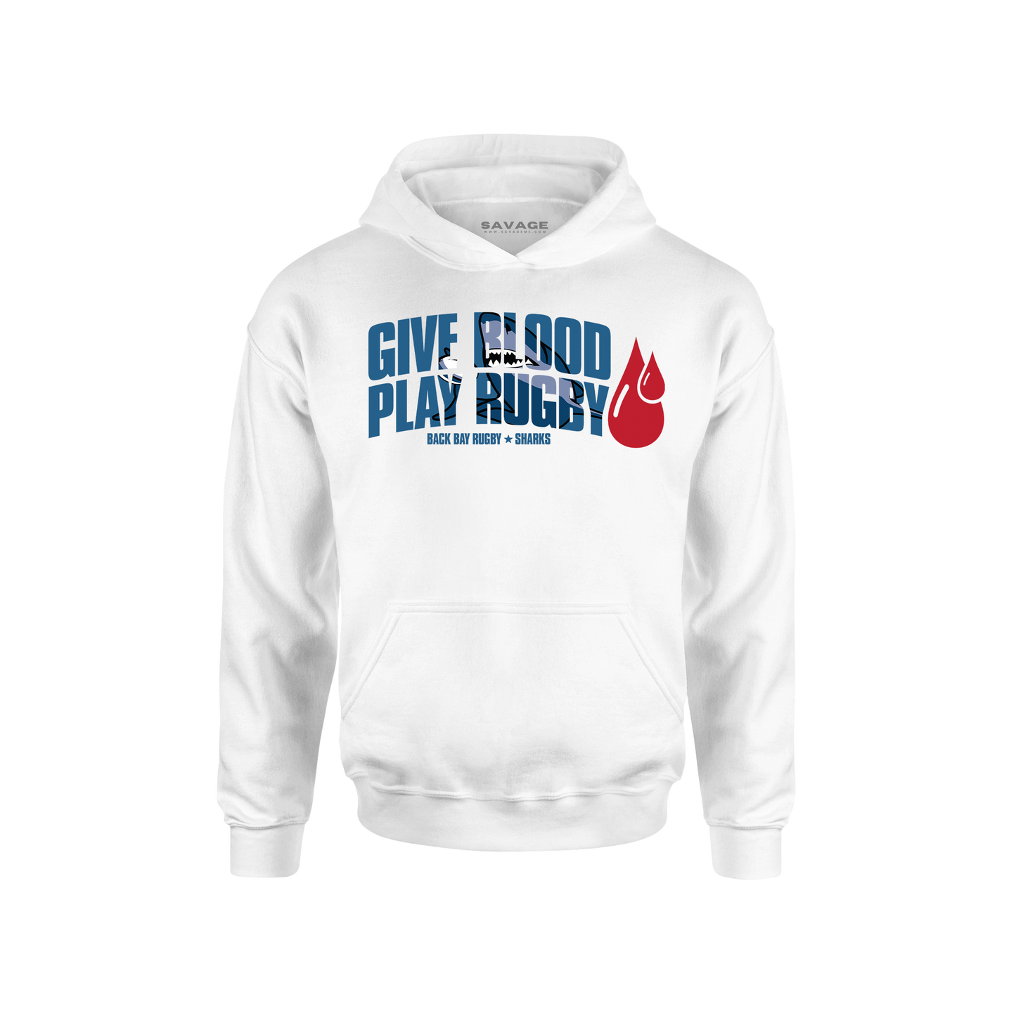 Give Blood Play Rugby Hoodie